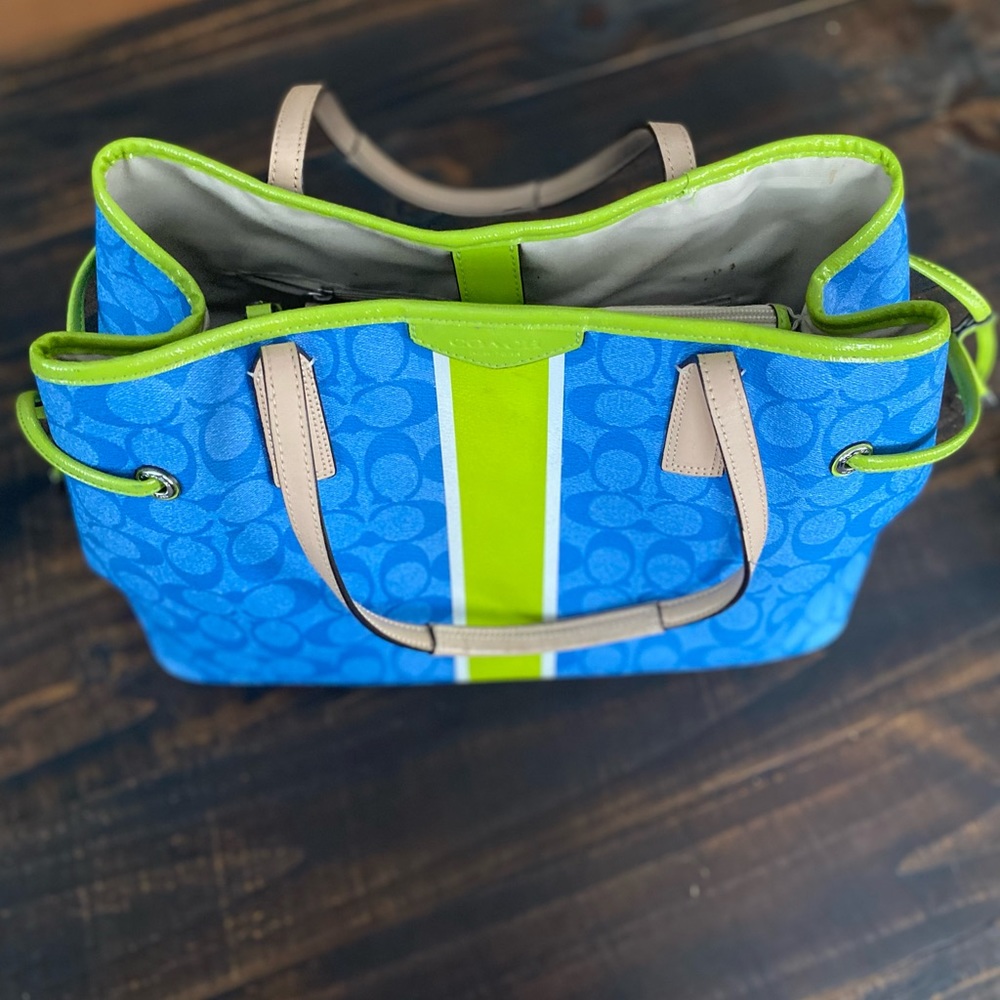 COACH HANDBAG/PURSE BLUE & GREEN